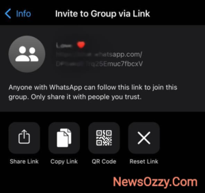 iphone whatsapp invite link options
