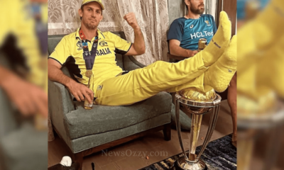 Mitchell Marsh Rests Feet on World Cup Trophy Faces Backlash