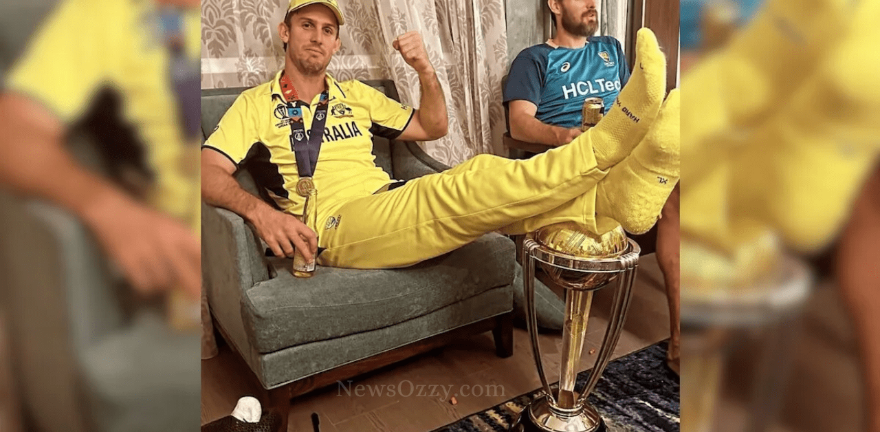 Mitchell Marsh Rests Feet on World Cup Trophy Faces Backlash