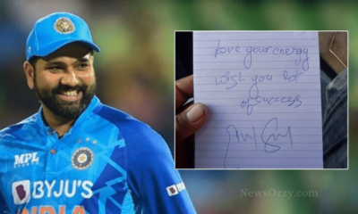 Rohit Sharma's autographed note for Indore traffic Cop goes viral