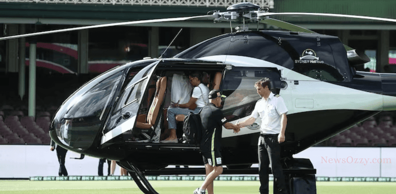 Watch David Warner arrives in a helicopter at the SCG